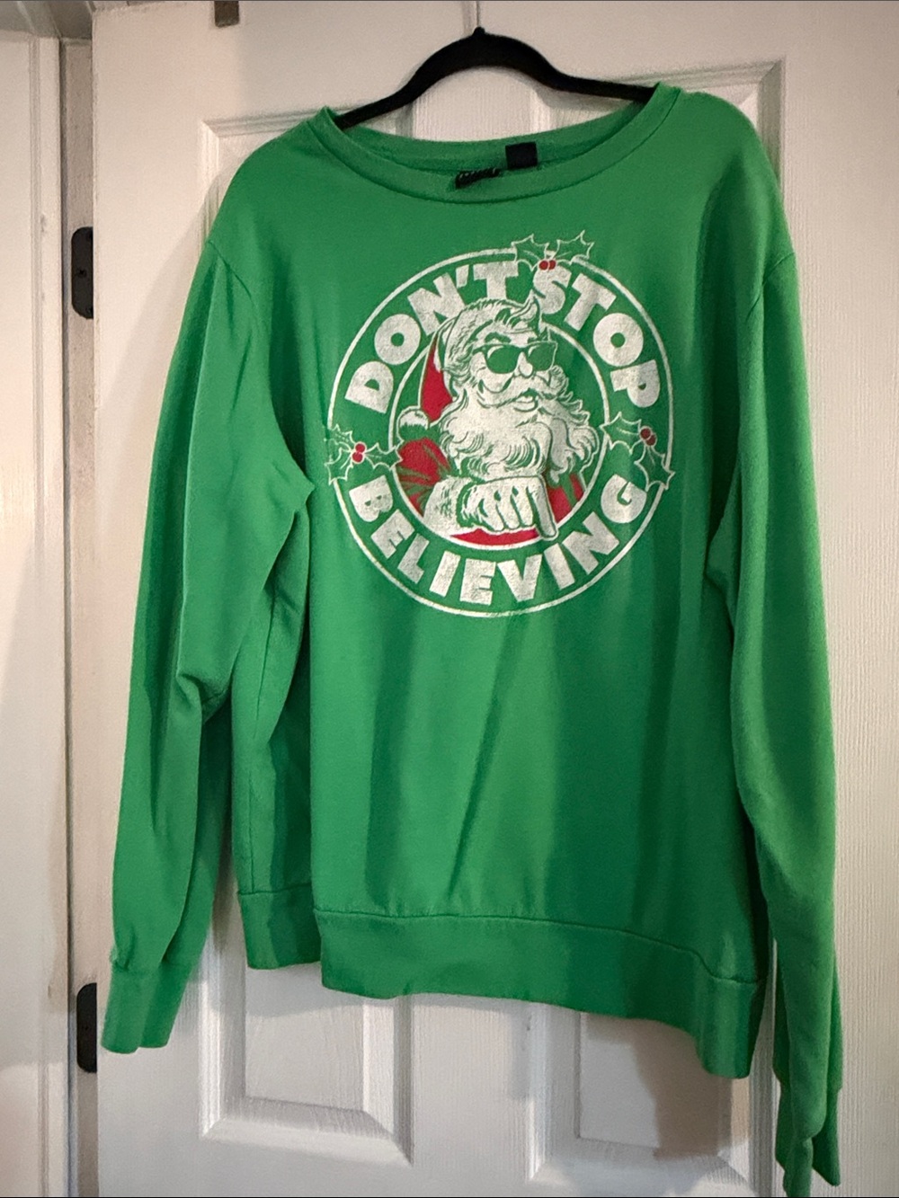 MAD Engine Green Santa Graphic Crewneck Sweatshirt
